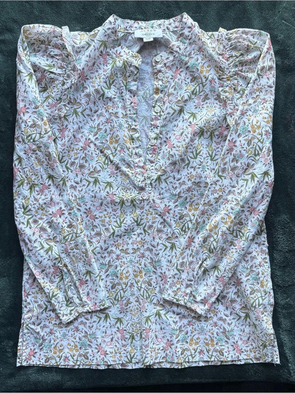 J. Crew Lavender Floral Cotton Popover Tunic